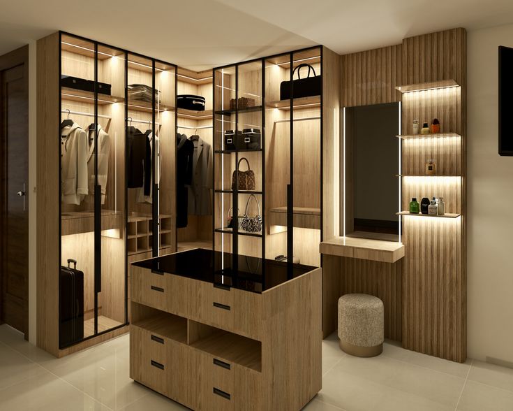 دريسنج "اربان" المفتوح - هيكل معدني مع جزيرة ووحدة تجميل مدمجة