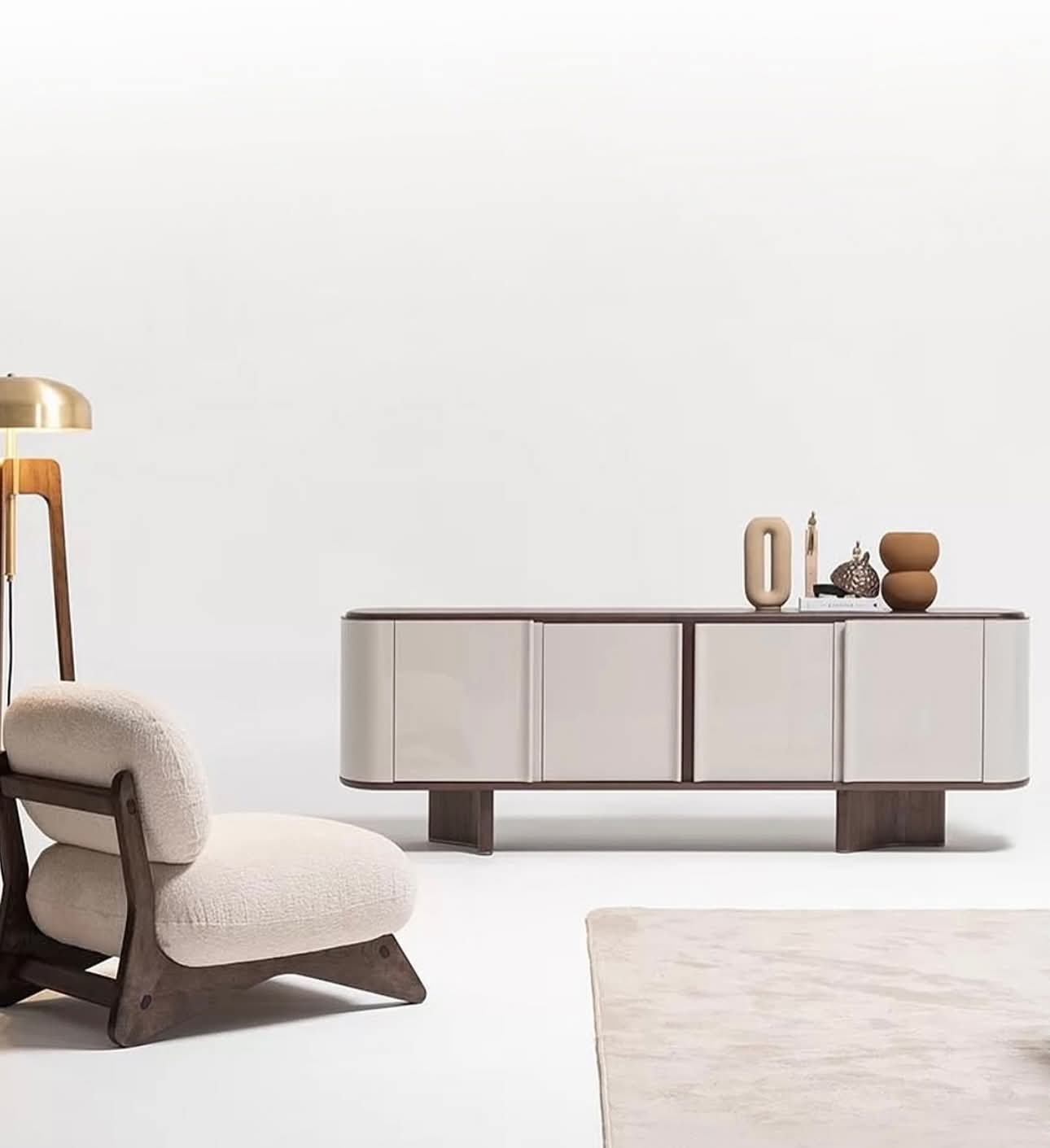 غرفة سفرة "نورديك" الفاخرة - طاولة بيضاوية، 6 كراسي، وبوفيه بتصميم مودرن