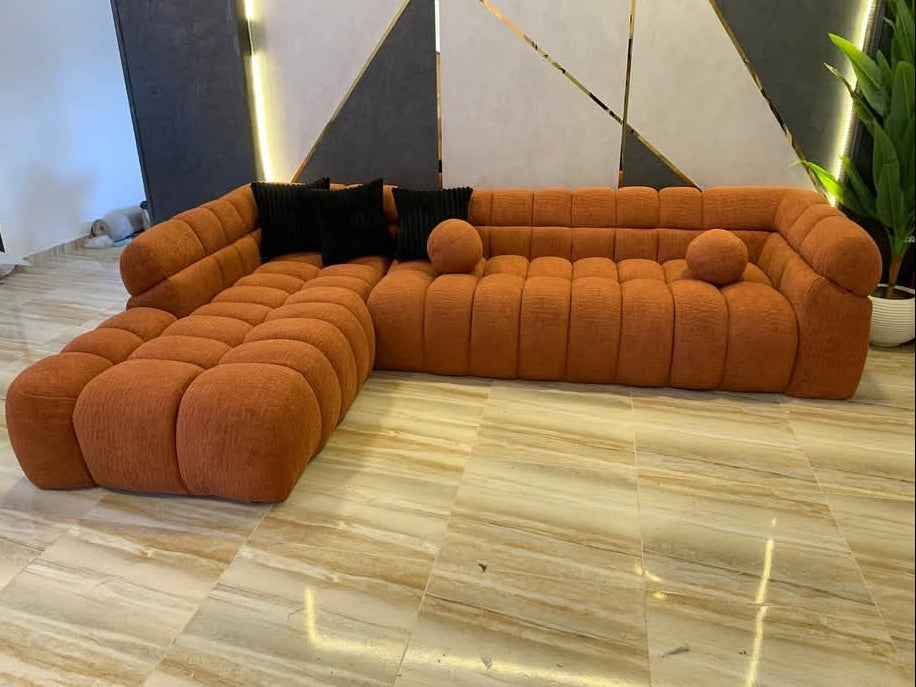 ركنة "باور" - تصميم نفخ ولون برتقالي محروق