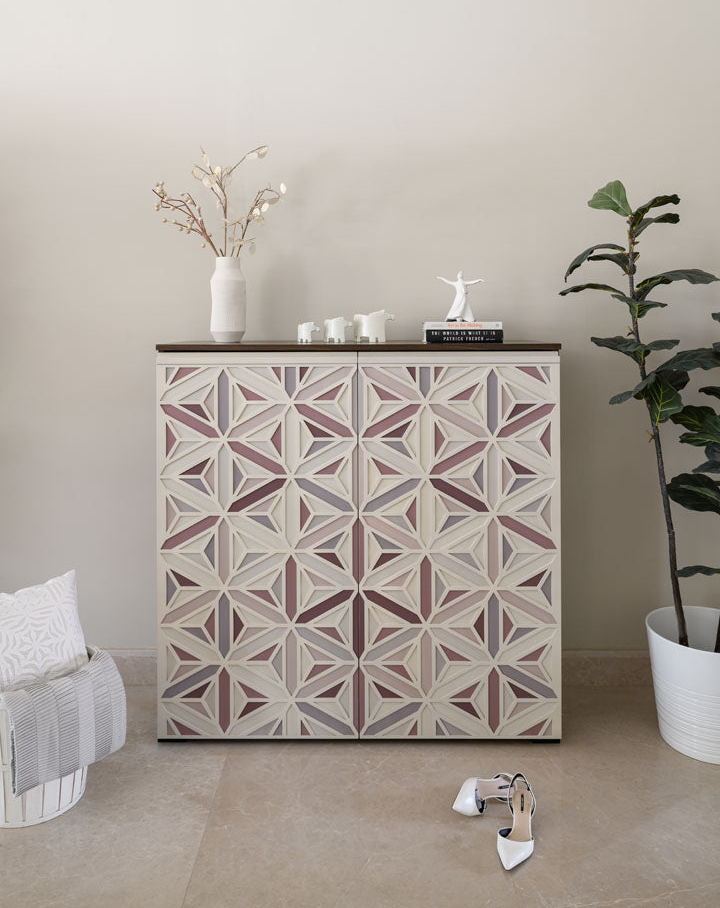 خزانة "أريزونا" الجانبية - نقش فسيفسائي 3D متعدد الألوان (صحراوي)