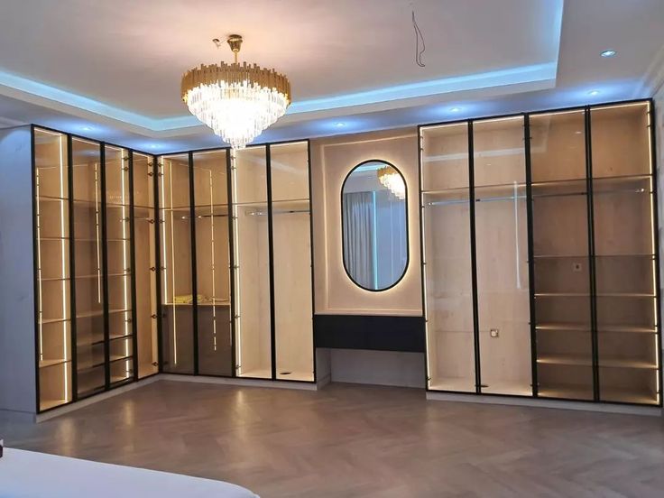 دريسنج زاوية "زينيث" - واجهات زجاجية وإضاءة ليد مع وحدة تجميل مدمجة