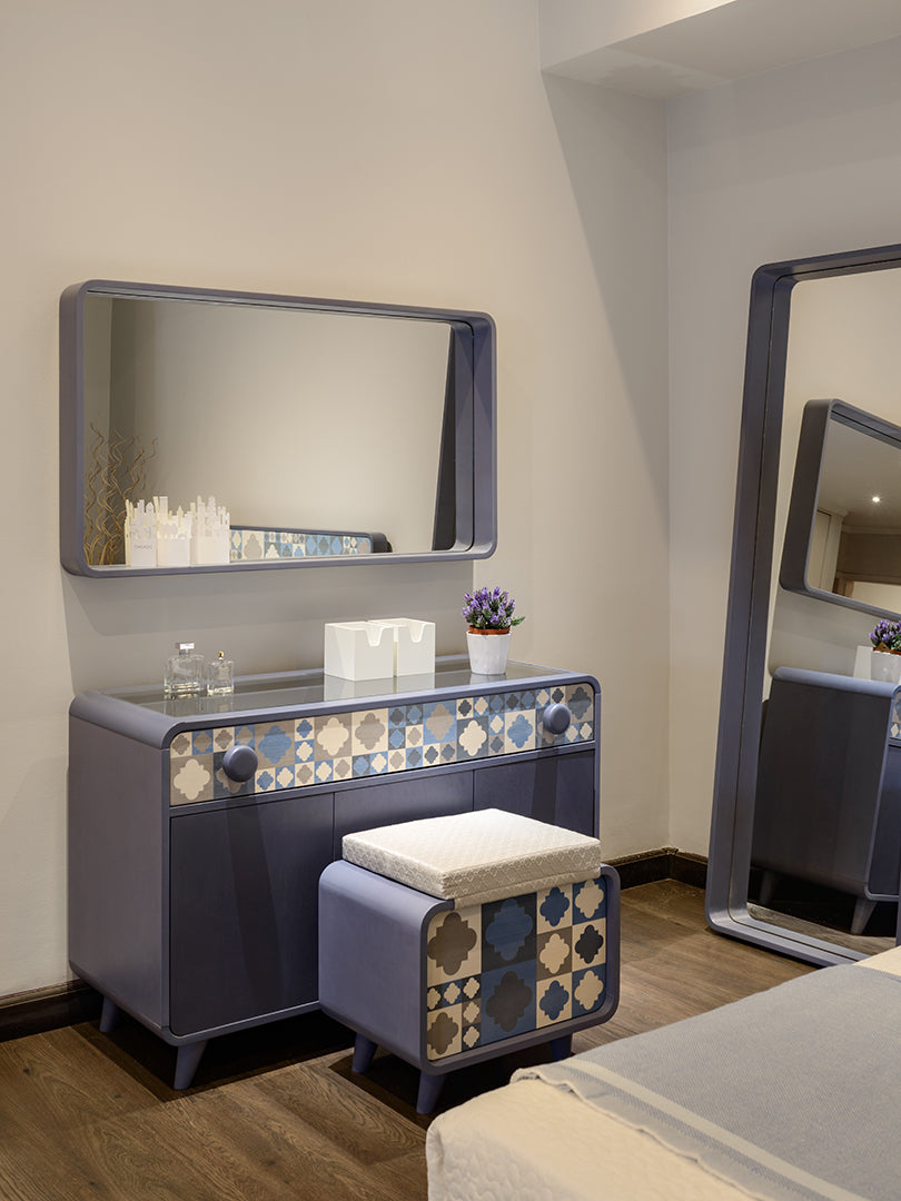 "Granada" Youth Room 11 Pieces - Andalusian design in bluish gray color