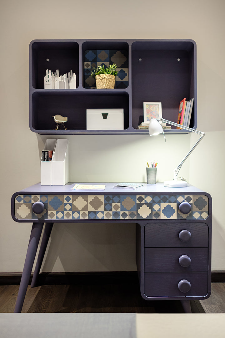 "Granada" Youth Room 11 Pieces - Andalusian design in bluish gray color