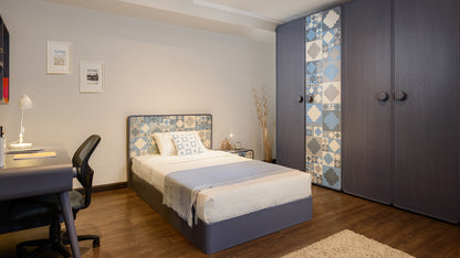 "Granada" Youth Room 11 Pieces - Andalusian design in bluish gray color