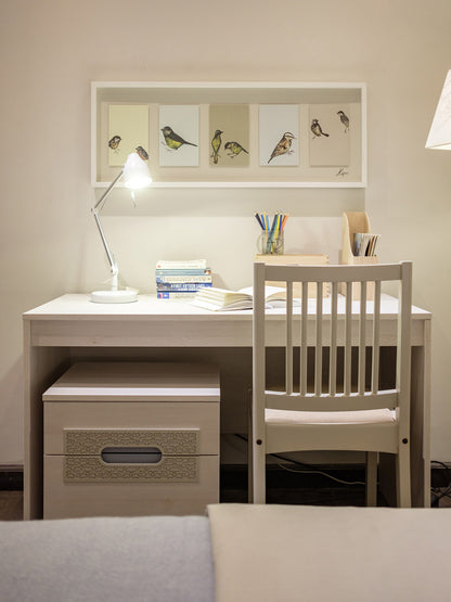 "Moon" Youth Room - Elegant design with whitewashed wood and soft oriental detailing