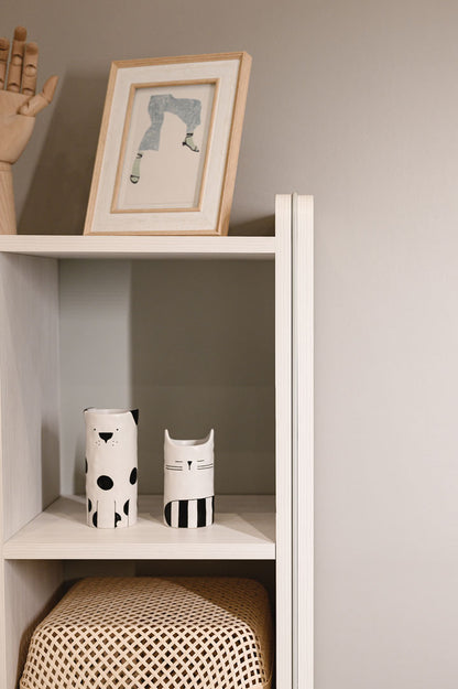 "Woods" Youth Room - Scandinavian style with whitewashed wood and smart storage