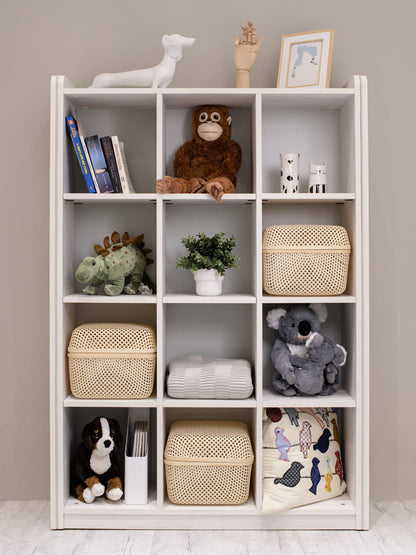 "Woods" Youth Room - Scandinavian style with whitewashed wood and smart storage