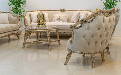 صالون العنكبوت الفاخر - 7 قطع بتشطيب ذهبي ونحت دقيق