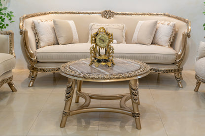 صالون العنكبوت الفاخر - 7 قطع بتشطيب ذهبي ونحت دقيق