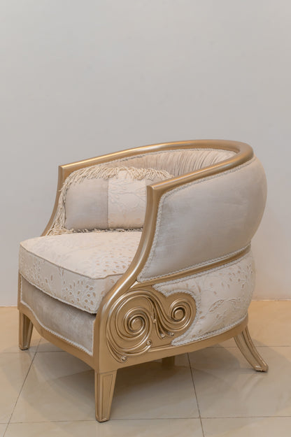 صالون الطاووس - 6 قطع نيو كلاسيك بتصميم ألترا مودرن وأقمشة تركية فاخرة