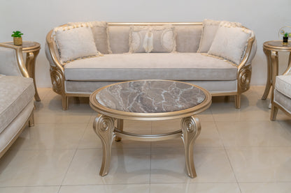 صالون الطاووس - 6 قطع نيو كلاسيك بتصميم ألترا مودرن وأقمشة تركية فاخرة