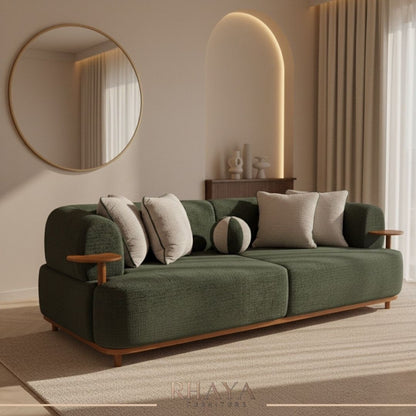 انتريه بامبو - تصميم مودرن بأرجل خشبية وقماش بوكليه