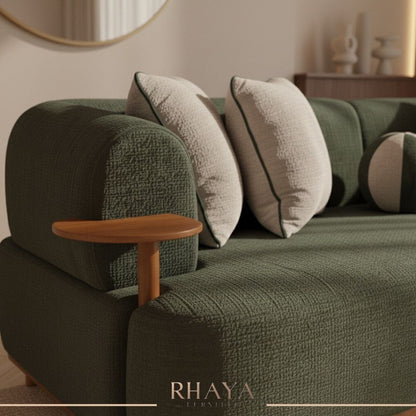 انتريه بامبو - تصميم مودرن بأرجل خشبية وقماش بوكليه