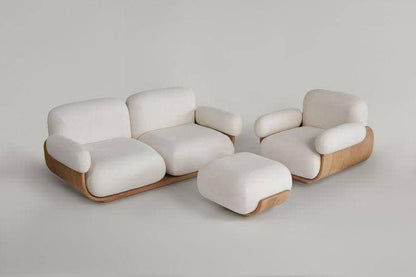 انتريه كيرف - تصميم منحني مع قاعدة من الخشب الزان