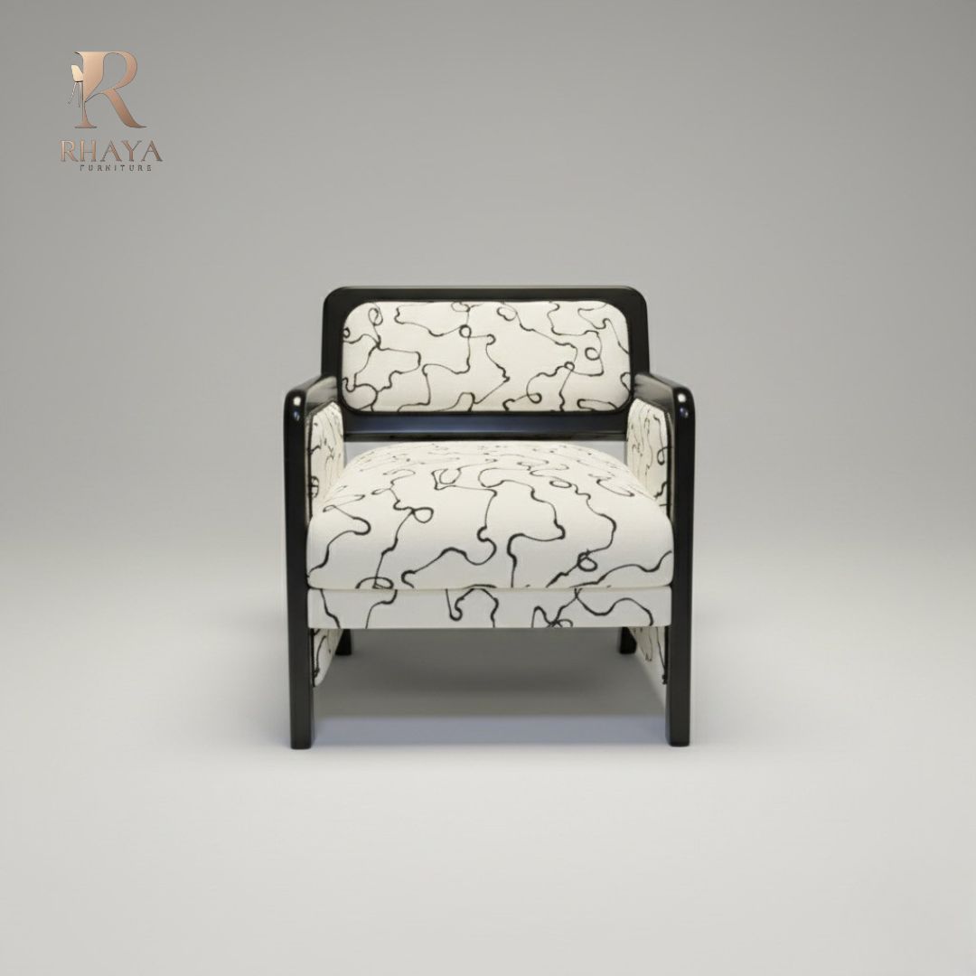 ركنة آرت - 2 كنبة بتصميم مودرن وقماش بوكليه+ كرسي زان