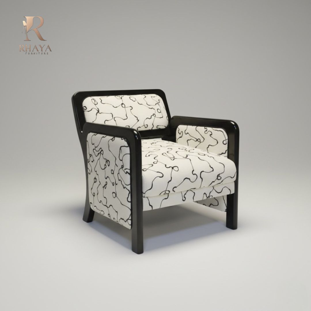 ركنة آرت - 2 كنبة بتصميم مودرن وقماش بوكليه+ كرسي زان