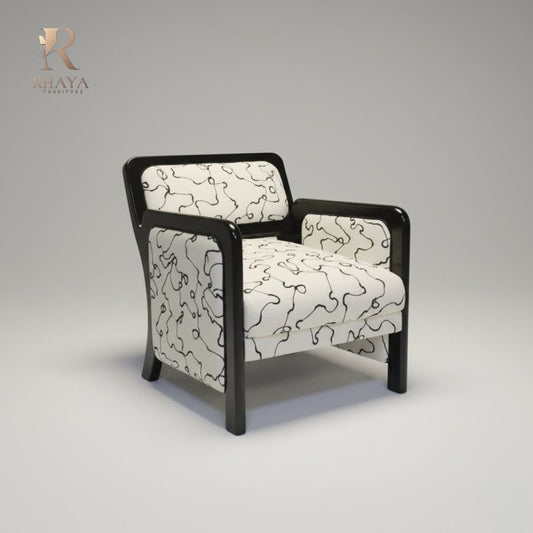 طقم ركنة آرت مودرن 2 كنبة وكرسي خشب زان قماش بوكليه من رحايا.