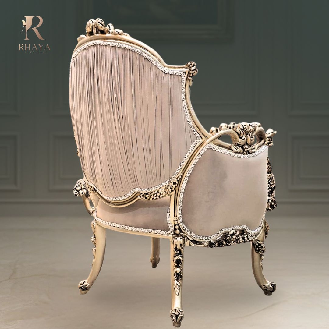 صالون الأميرة الملكي - 7 وحدات بنحت كلاسيكي ذهبي