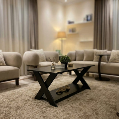 Atheer Contemporary Living Set | 4-Piece Premium Beechwood Suite | Rhaya Furniture
