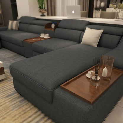 Connect Smart Modular U-Sofa | Integrated USB Charging & Adjustable Comfort | Rhaya Furniture