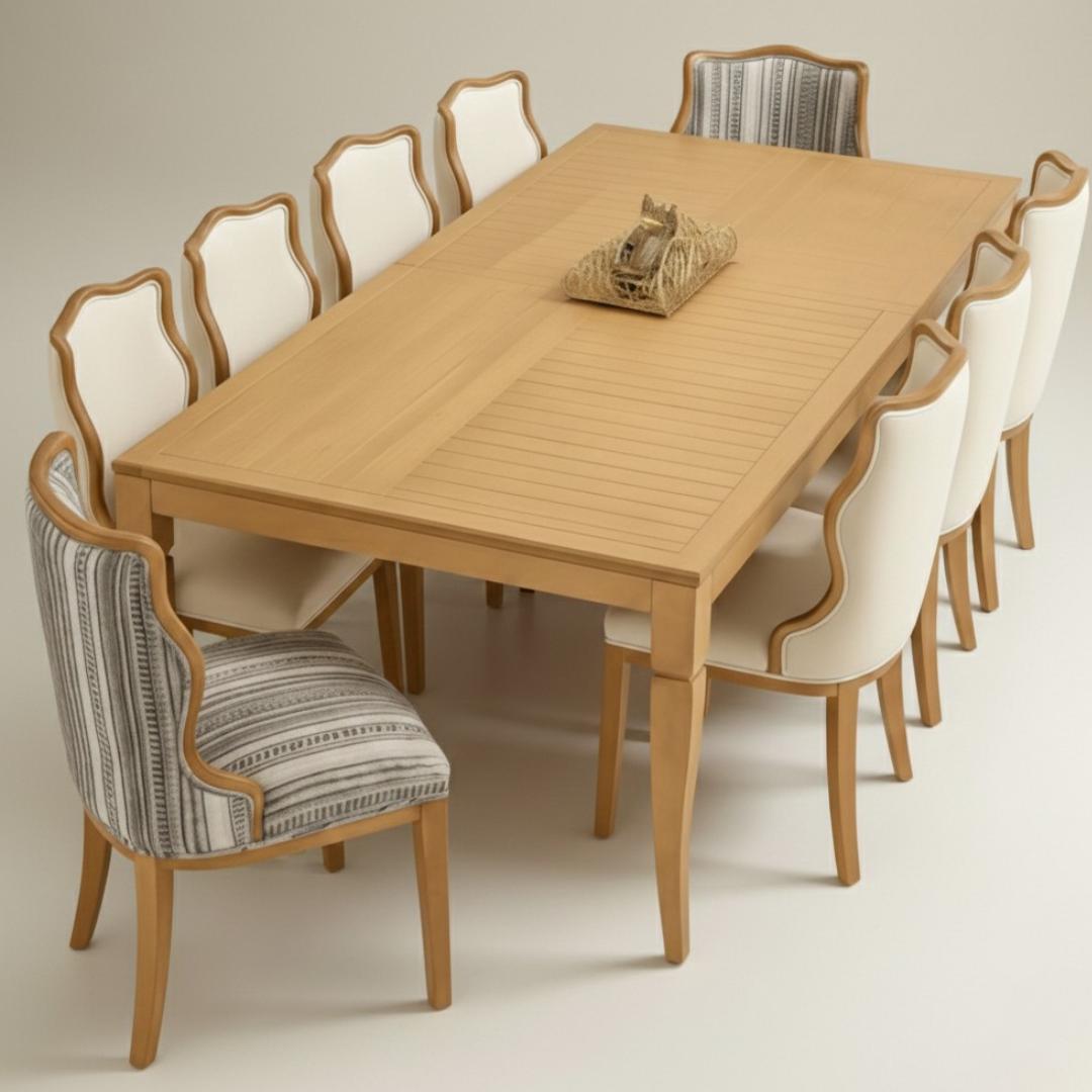 "Valeria" Luxury Neo-Classic Dining Set - 2026 Latest Full Set with Niche & Buffet