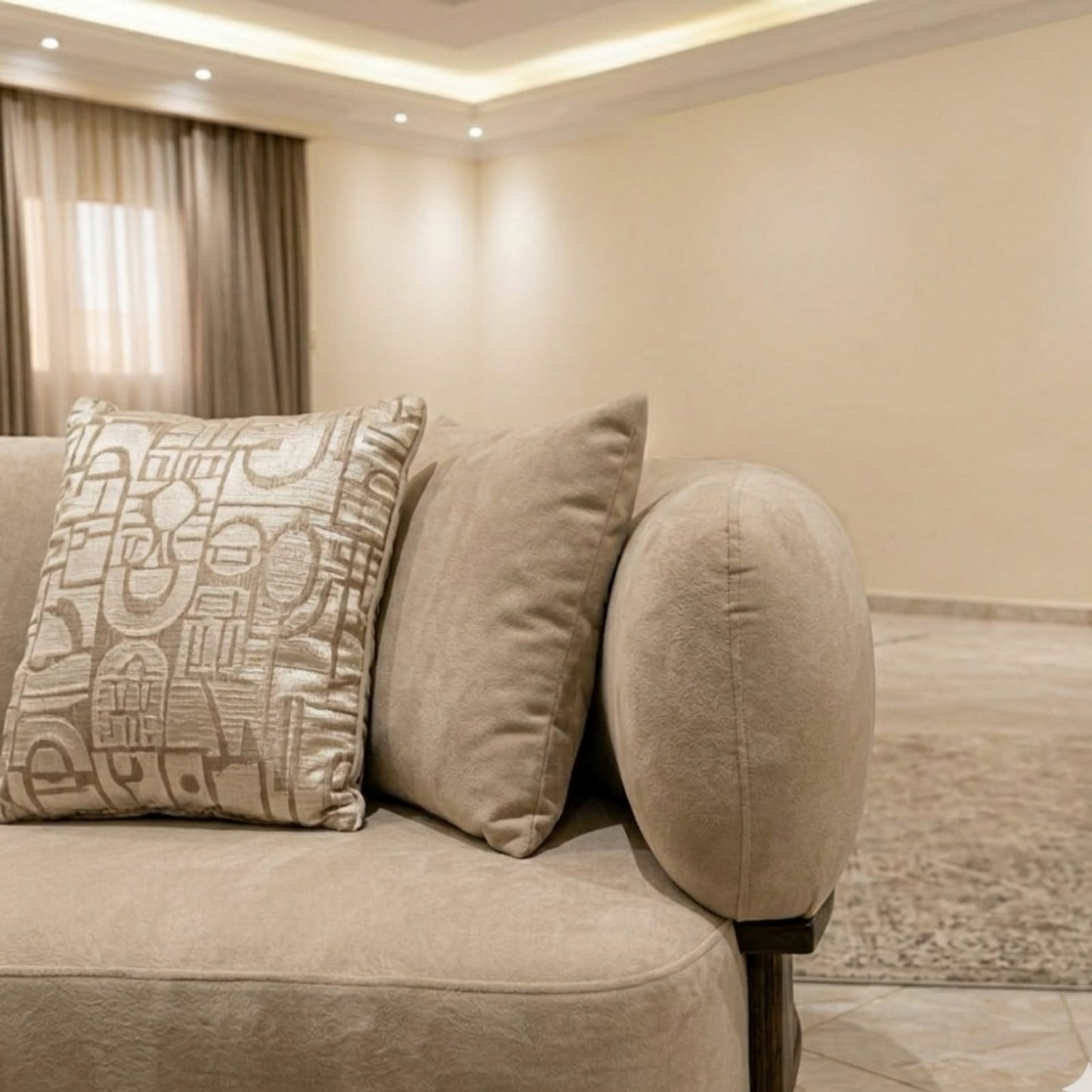 Atheer Contemporary Living Set | 4-Piece Premium Beechwood Suite | Rhaya Furniture