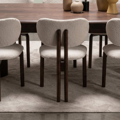 Nordic Modern Scandinavian Dining Room | Oval Table & Bouclé Chairs | Rhaya Furniture