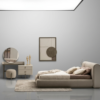 Waha Modern Organic Bedroom Suite | Boutique Wardrobe & Luxury Bouclé | Rhaya Furniture