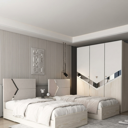 غرفة جينيسيس - غرفة نوم شبابي  | تصميم هندسي مودرن .