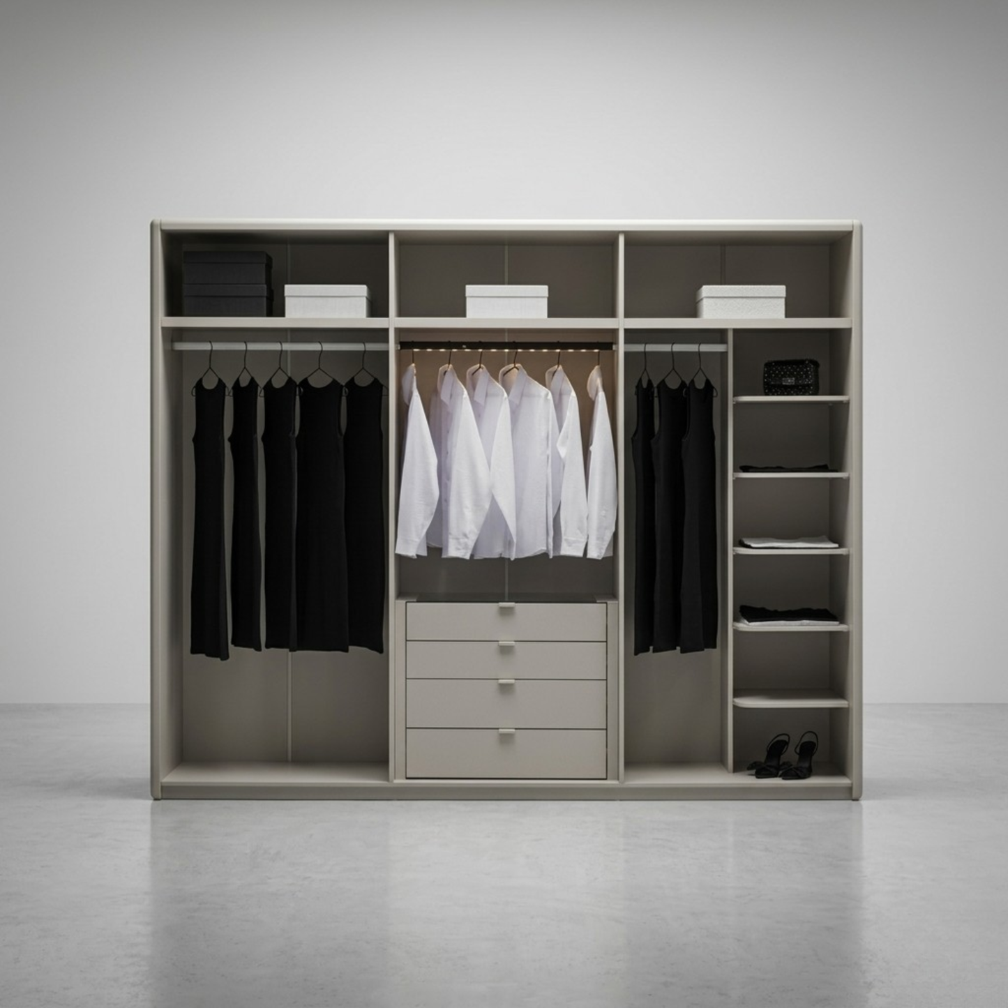 Waha Modern Organic Bedroom Suite | Boutique Wardrobe & Luxury Bouclé | Rhaya Furniture