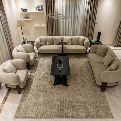 Atheer Contemporary Living Set | 4-Piece Premium Beechwood Suite | Rhaya Furniture
