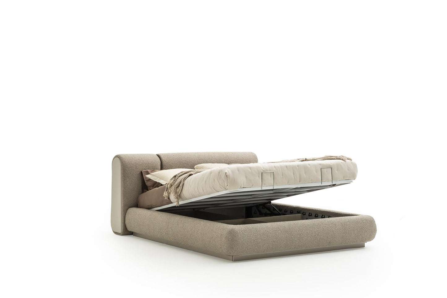 غرفة نوم "واحة" المودرن - سرير بتصميم انسيابي وتشطيبات راقية